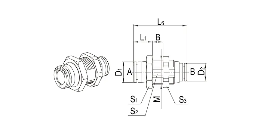 Bulkhead connector | Series 900 HAFNER 959P