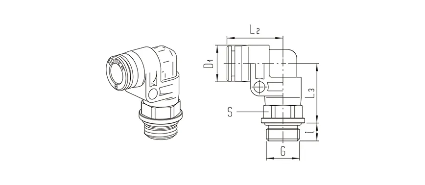 Push-in fitting | turnable elbow | Series 900 HAFNER 930P