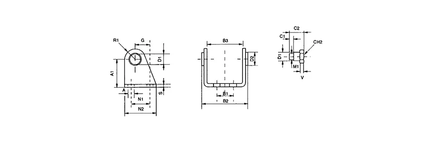 Rear hinge | for cylinders series A HAFNER ACC