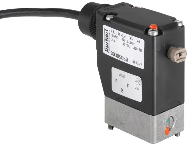 Solenoid valve Burkert type 0331 - Direct-acting 2/2 or 3/2-way pivoted armature valve