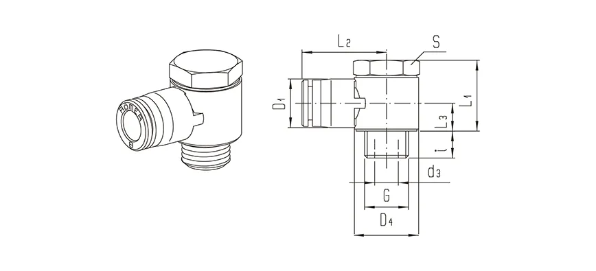 Push-in fitting | Swivel elbow | Series 900 HAFNER 952P