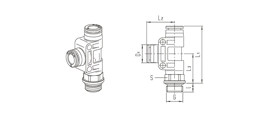 Push-in fitting | T | Series 900 HAFNER 922P