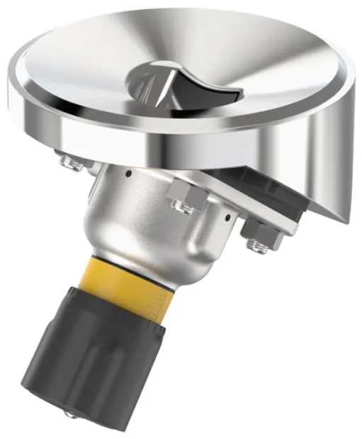 Tank bottom diaphragm valve with manually operated actuator Burkert type 2935