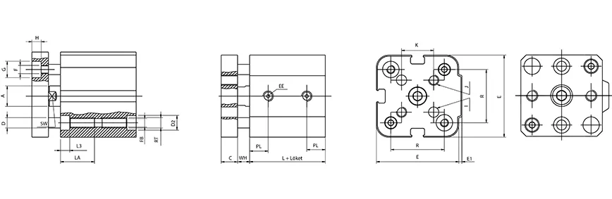 Double acting cylinder | non-rotating | magnetic piston | B-series HAFNER BFA