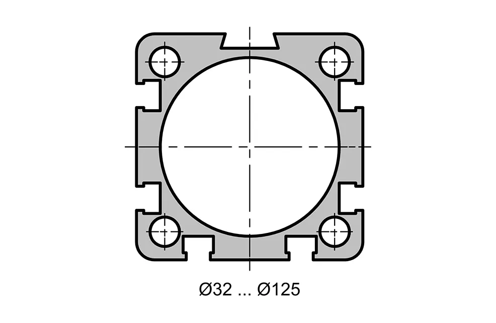 Double acting cylinder | adjustable cushioning | through piston rod | magnetic piston | D-series HAFNER DBP