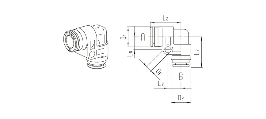 Push-in connector | Elbow | Series 900 HAFNER 955P