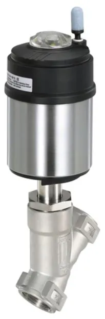 Pneumatically operated 2/2-way angle seat valve ELEMENT for decentralized automation Burkert type 2100