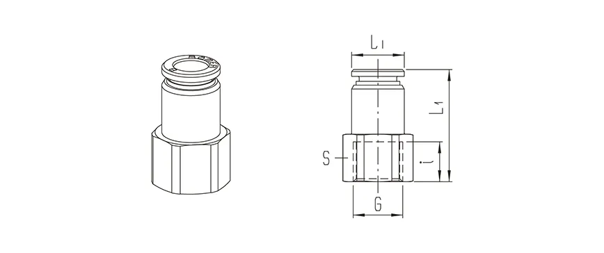 Push-in fitting | female thread | Series 900 HAFNER 946M