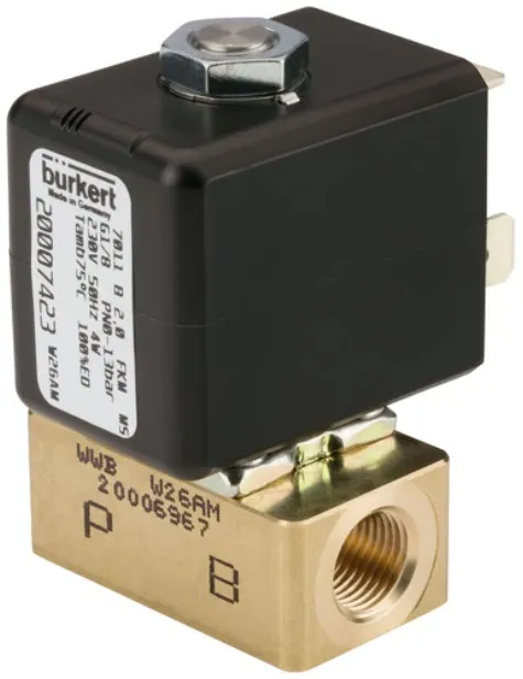 Solenoid valve Burkert type 7011 - Direct-acting 2/2-way plunger valve