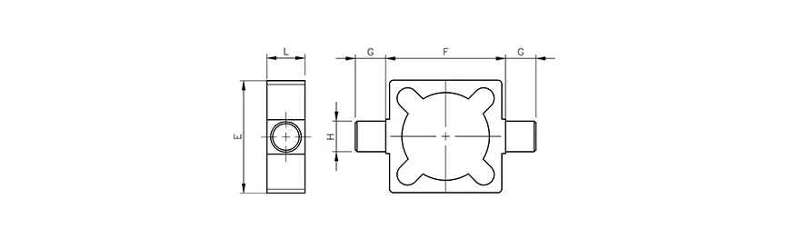 Intermediate hinge for cylinders with Mickey-Mouse profile HAFNER DS