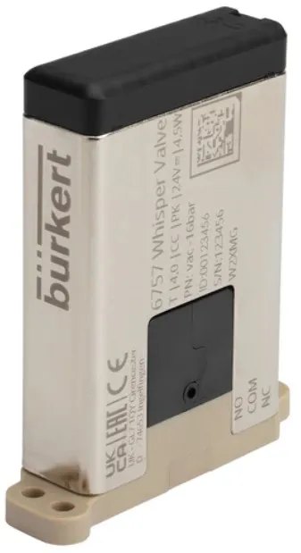 Solenoid valve Burkert type 6757 - 2/2 or 3/2-way Whisper Valve with media separation
