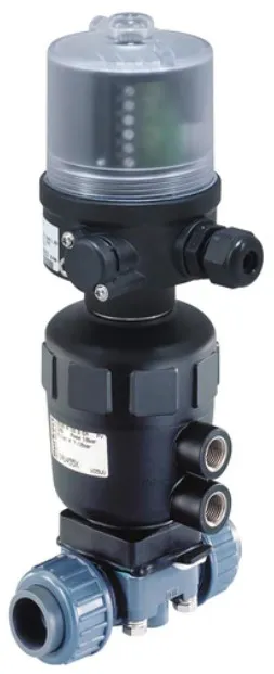 Pneumatically operated 2/2 way diaphragm valve CLASSIC with plastic valve body Burkrt type 2030