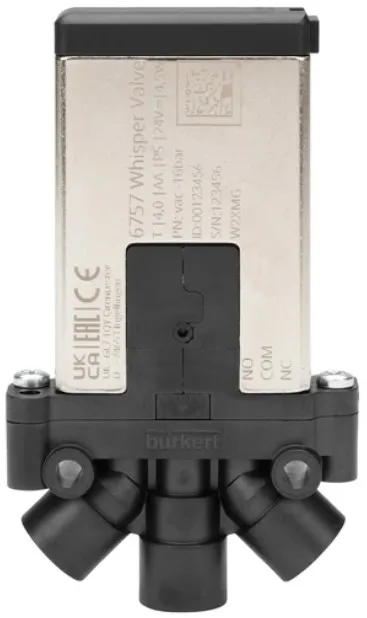 Solenoid valve Burkert type 6757 - 2/2 or 3/2-way Whisper Valve with media separation