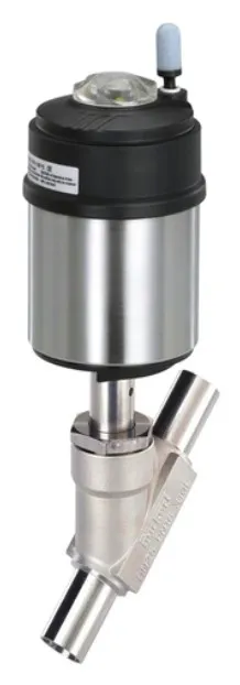Pneumatically operated 2/2-way angle seat valve ELEMENT for decentralized automation Burkert type 2100