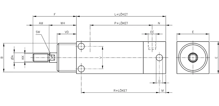 Clamping cylinder | single acting | S-series HAFNER SEJ