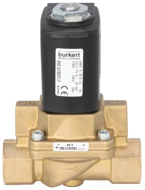 Steam solenoid valve Burkert  type 6407 - Servo-assisted 2/2-way piston valve