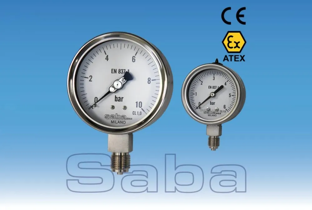 INOX PRESSURE GAUGE GAS CONNECTION (MOD. SA)