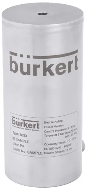 Pneumatic rotary actuator for the automation of ball and butterfly valves Burkert type 2053