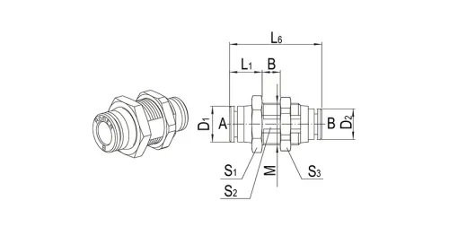 Bulkhead connector | Series 900 HAFNER 959P