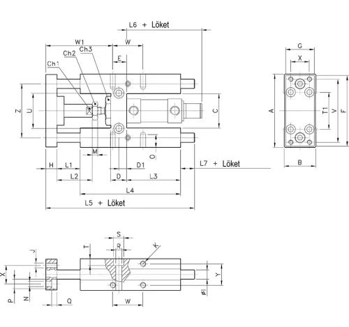 H-shaped liner guide | for cylinders ISO 6432 | with plain bearing HAFNER RHS