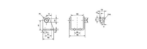 Rear hinge | for cylinders series A HAFNER ACC