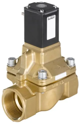 Steam solenoid valve Burkert type 5404 - Servo-assisted 2/2-way piston valve