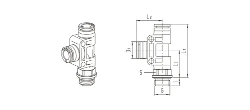 Push-in fitting | T | Series 900 HAFNER 922P