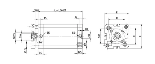 Double acting cylinder | non-rotating rod | magnetic piston | Z-series HAFNER ZINT