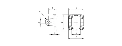 Female clevis bracket | fits ISO-VDMA HAFNER DG