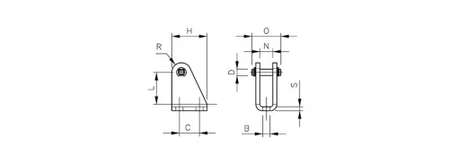 Rear hinge | for cylinders series R HAFNER RG