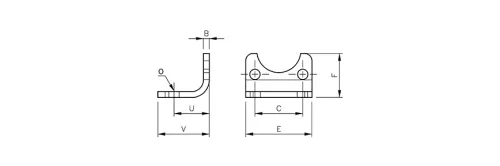 Foot | one pair | fits ISO-VDMA HAFNER DL