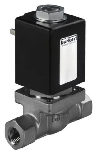 Steam solenoid valve Burkert type 0255 - Direct-acting 2/2-way plunger valve