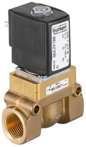 Steam solenoid valve Burkert type 5404 - Servo-assisted 2/2-way piston valve