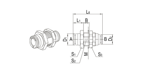 Bulkhead connector | Series 900 HAFNER 959P