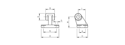 Clevis foot mounting 90° | fits ISO-VDMA HAFNER DW