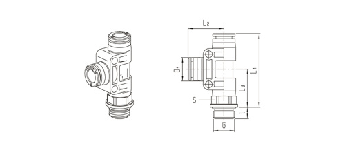 Push-in fitting | T | Series 900 HAFNER 922P