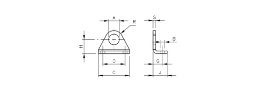 Stainless steel Foot | one pair | for cylinders series R | INOX HAFNER RLX