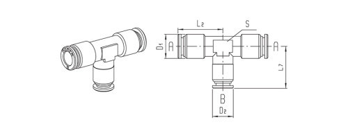 Push-in connector | straight | T | Series 900 HAFNER 954M