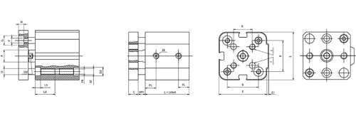 Double acting cylinder | non-rotating | magnetic piston | B-series HAFNER BFA