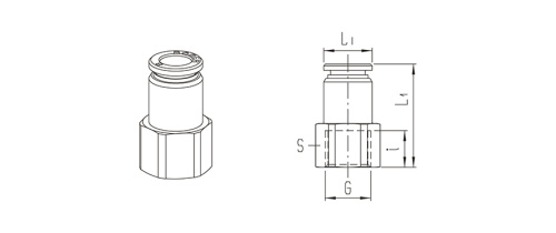 Push-in fitting | female thread | Series 900 HAFNER 946M