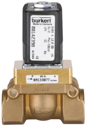 Steam solenoid valve Burkert type 5404 - Servo-assisted 2/2-way piston valve Steam solenoid valve Burkert type 5404 - Servo-assisted 2/2-way piston valve