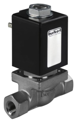 Steam solenoid valve Burkert type 0255 - Direct-acting 2/2-way plunger valve
