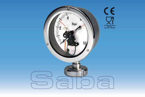 SANITARY PRESSURE GAUGE WITH ELECTRONIC CONTACT (MOD. SA 40/C.E.)