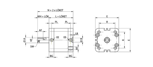 Single acting cylinder | spring pushes piston rod out | magnetic piston | female thread | Z-series HAFNER ZENV